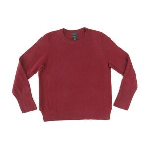 Halogen Cashmere Sweater Women's Large Brick Red Crew Neck Size Vents Pullover